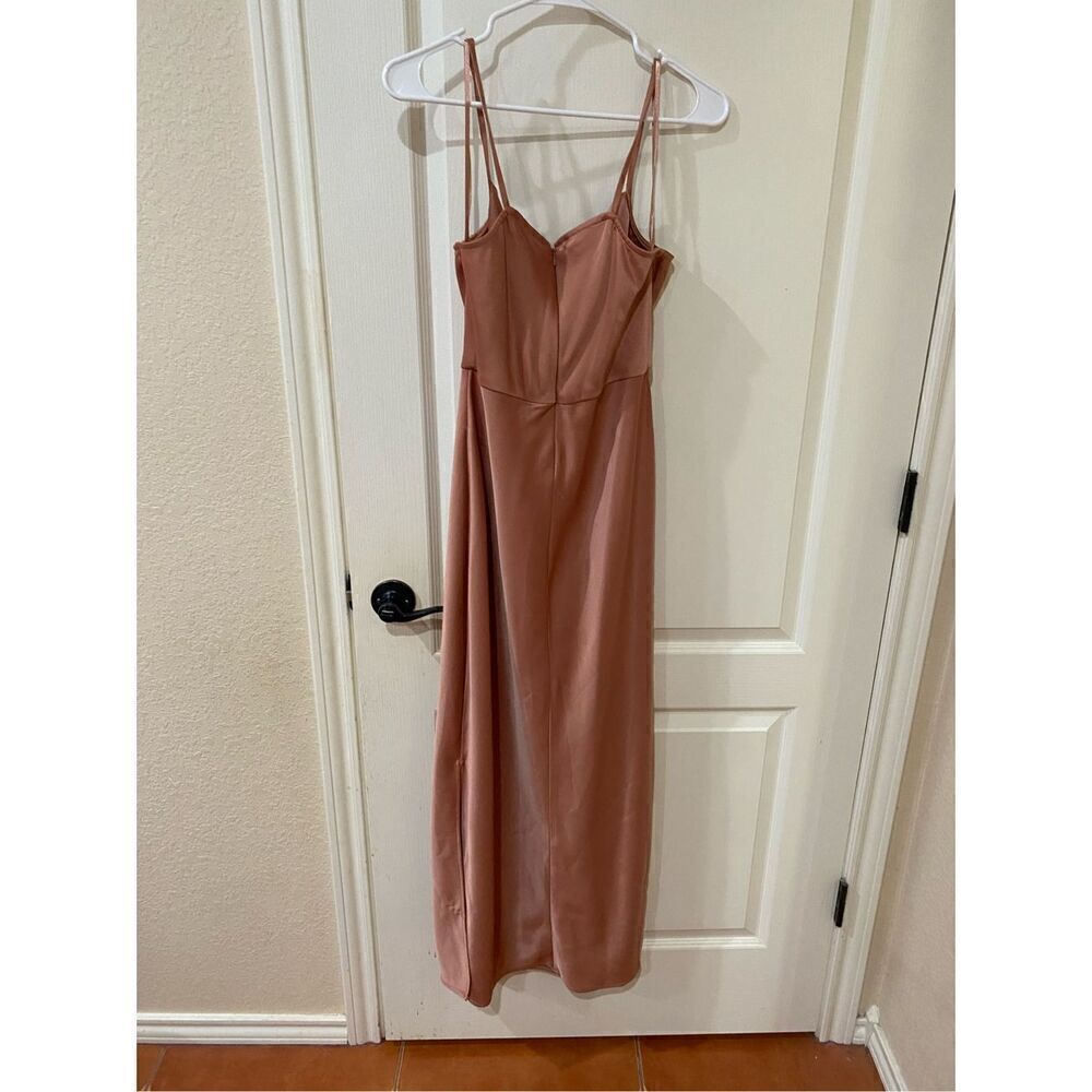 Anthropologie BHLDN Satin Cowl-Neck Midi Slip Dress - Picture 4 of 9